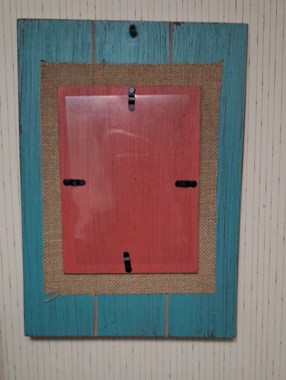 Turquoise and Coral Wooden Picture Frame - Unbranded